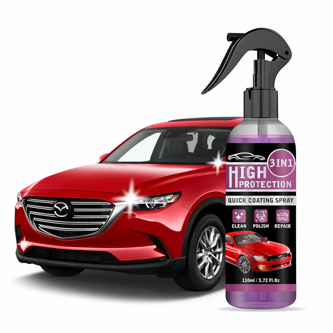 Hydrophobic Ceramic Coating Spray for Car, Bike & Scooter - BUY 1 GET 2 FREE